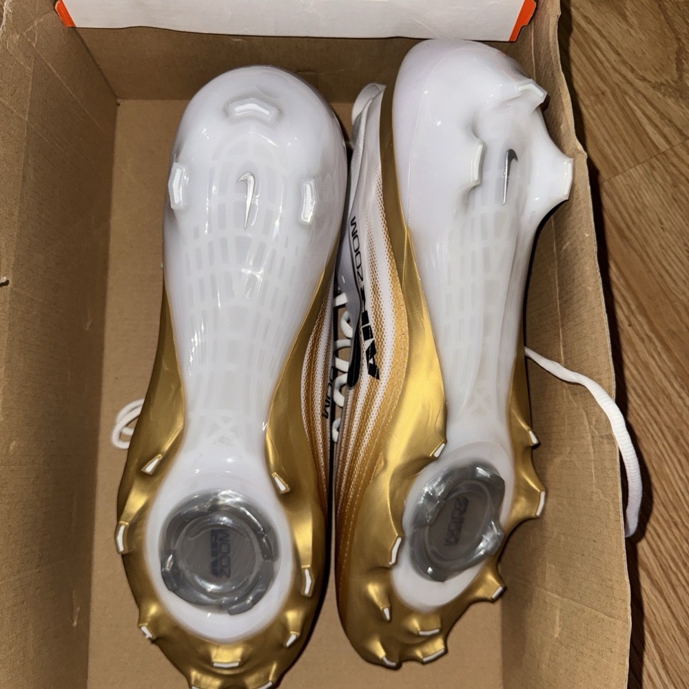 Nike Vapor Elite 1 Football Cleats Men's 13 White Metallic Gold No Box NWT $145 - Picture 5 of 6